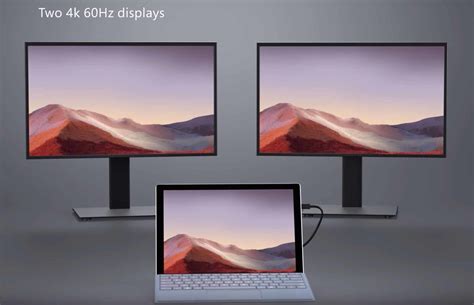 How many monitors can a Surface Pro 7 support?